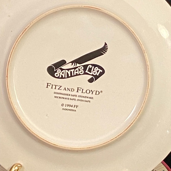 F F Santa's List set of 6 Side Plates 1994 Indonesia - Picture 4 of 5